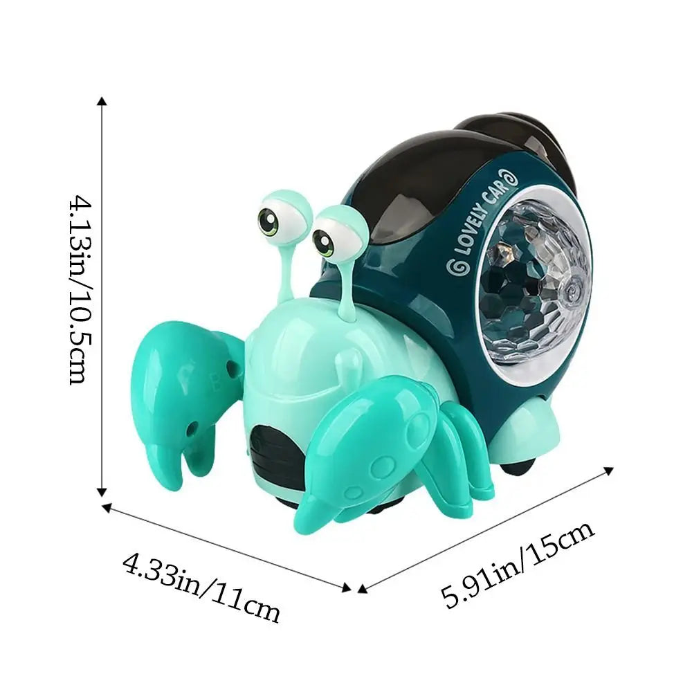 Cartoon Snail Baby Crawling Crab Toy Interactive Musical Walking Toy Dancing Motion Tummy Time Early Educational Toy