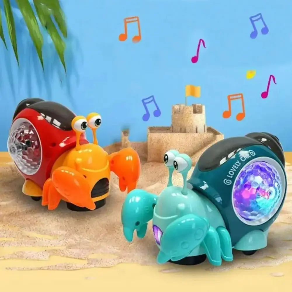 Cartoon Snail Baby Crawling Crab Toy Interactive Musical Walking Toy Dancing Motion Tummy Time Early Educational Toy