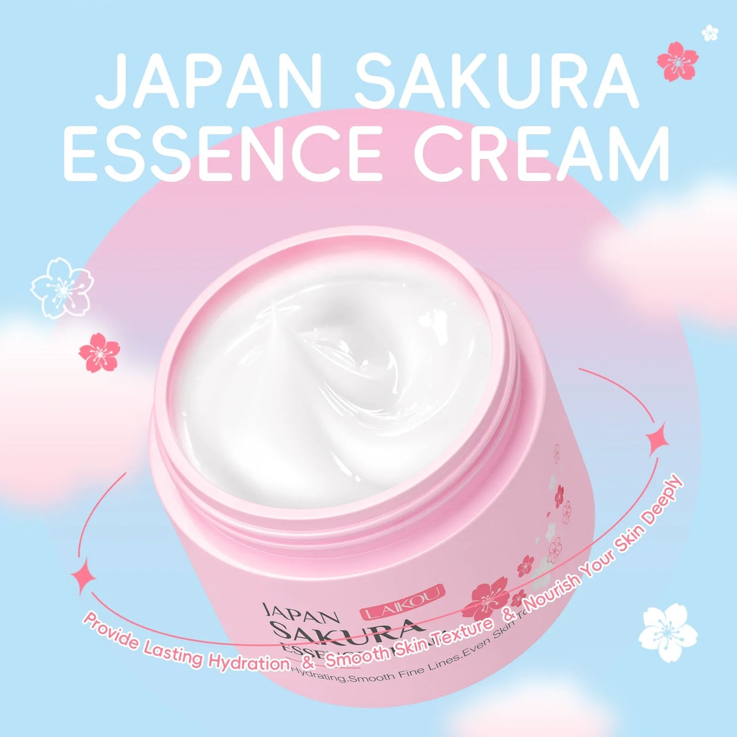 LAIKOU Sakura Hydrating Cream Moisturizer Whitening Nourishing Oil Control Moisturizing & Repairing Deep Hydration Rich Cream