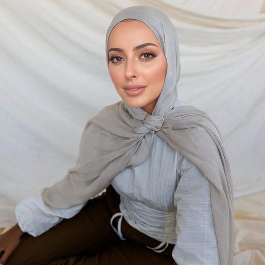 Ramadan Bright Muslim Scarf Ring Handkerchief Ring Hijab Accessories Gold Alloy Buckles Large Clip Woman's Coat Belt Buckles