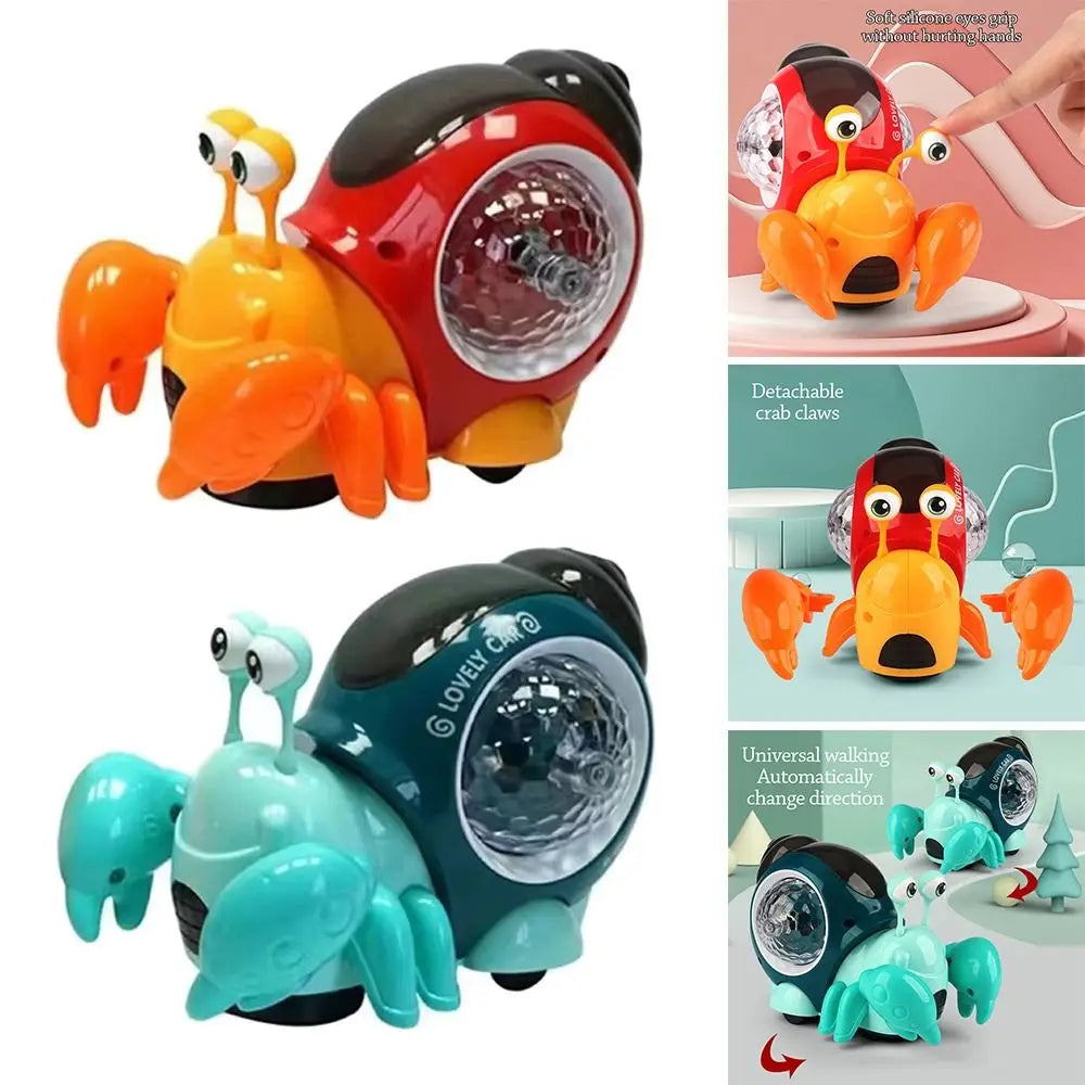 Cartoon Snail Baby Crawling Crab Toy Interactive Musical Walking Toy Dancing Motion Tummy Time Early Educational Toy