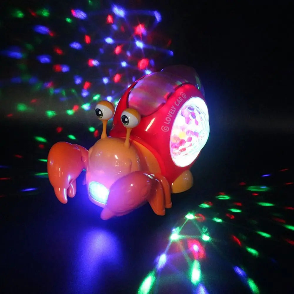 Cartoon Snail Baby Crawling Crab Toy Interactive Musical Walking Toy Dancing Motion Tummy Time Early Educational Toy